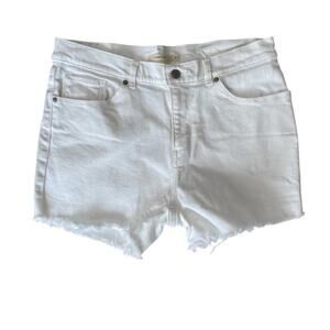 Levi's White Classic Cut-off Denim Shorts - Size 31